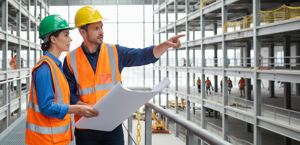 Inspeção de segurança do trabalho em fábrica